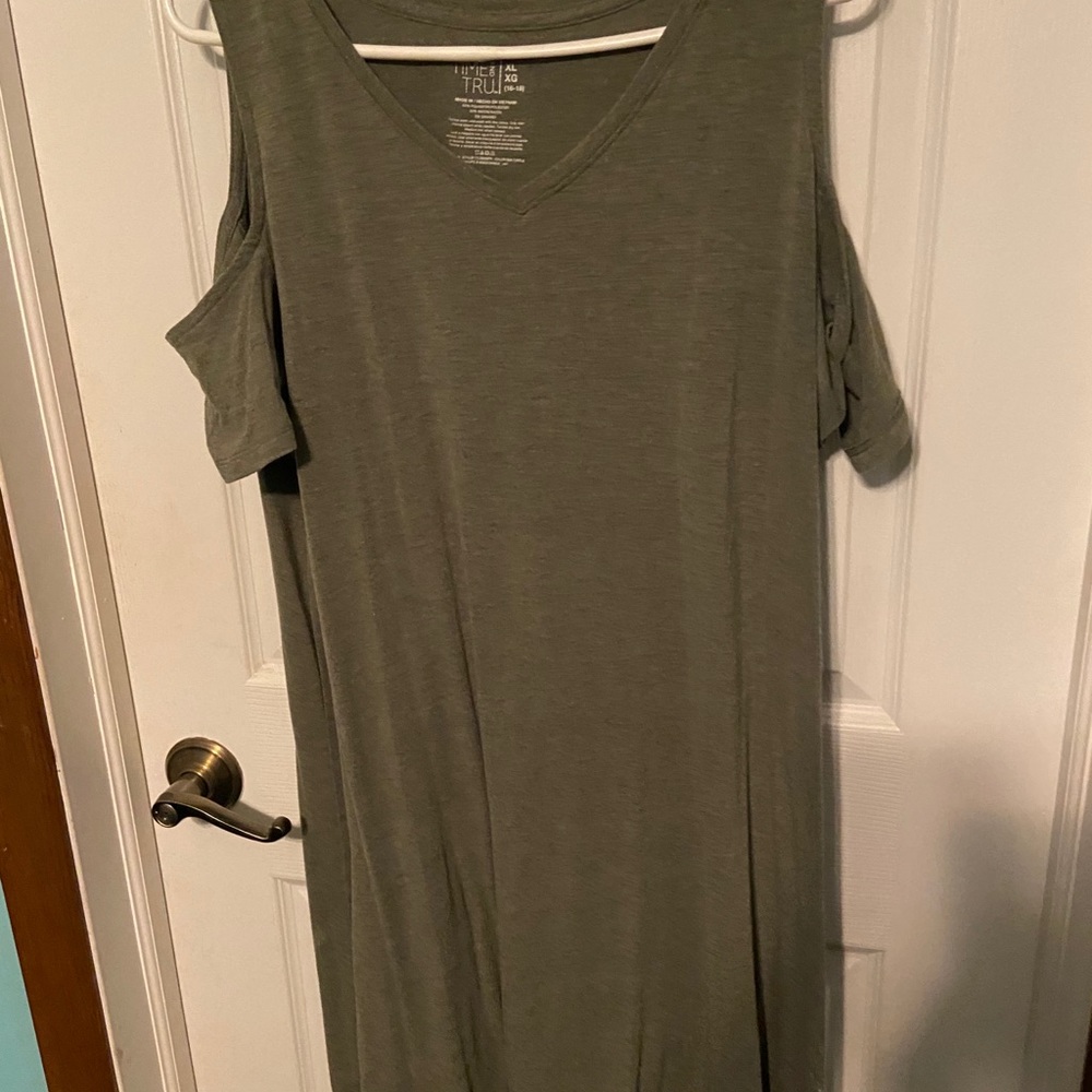 Womens army green t shirt dress